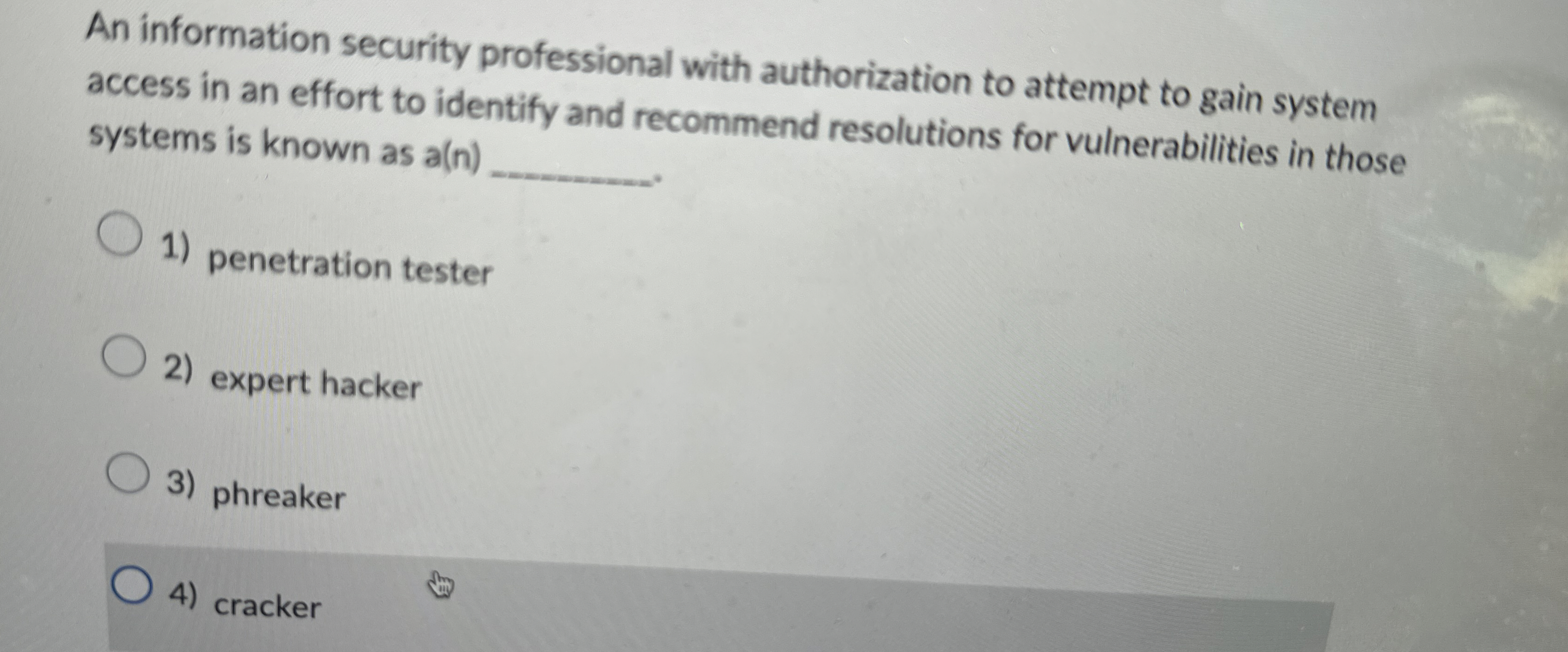 An information security professional with