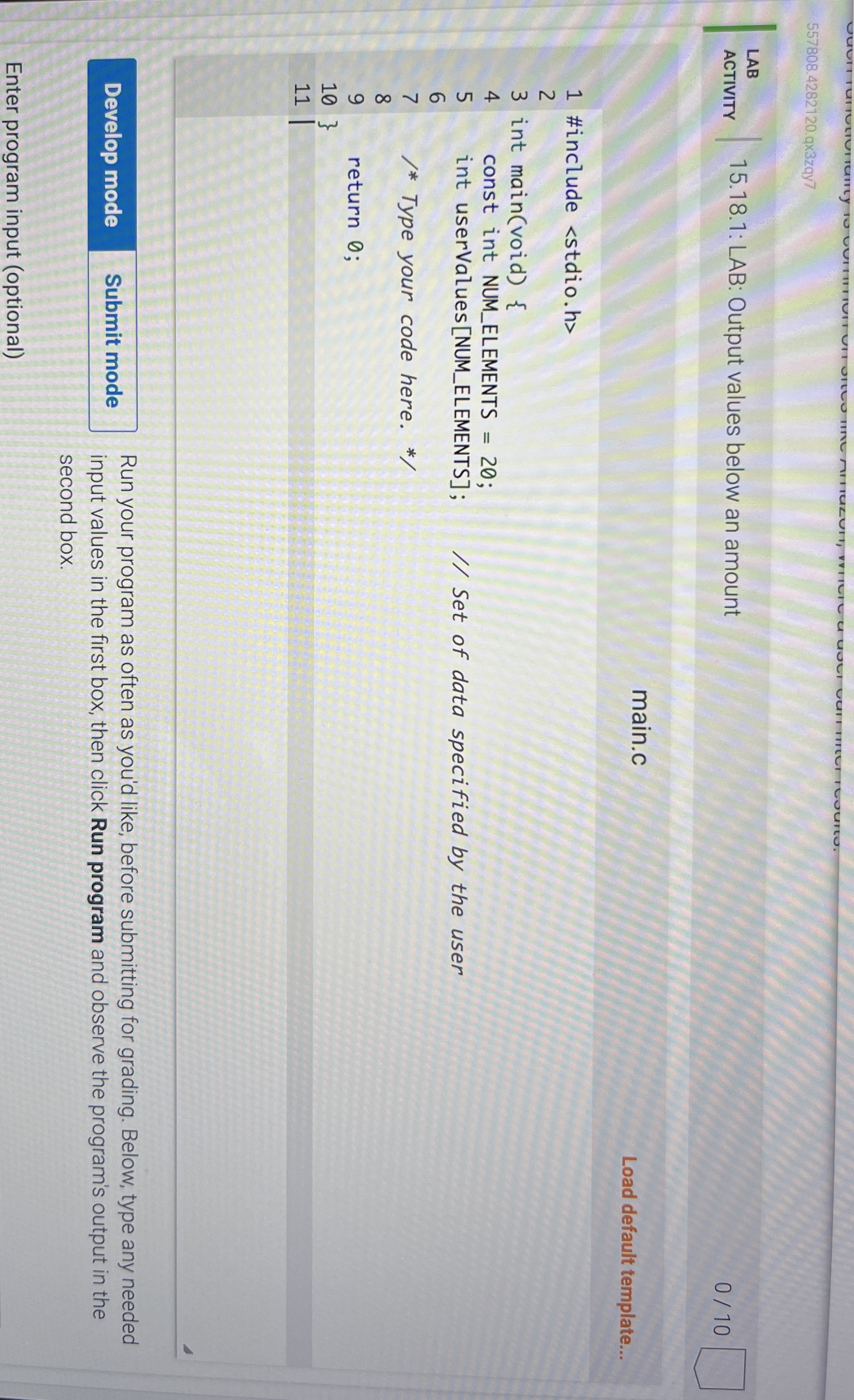 Please help me with this code ! 1 5 . 1 8 LAB: