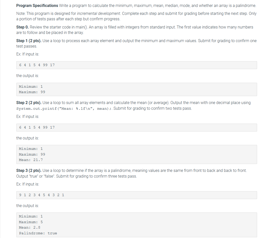 In Java Please Program Specifications Write a