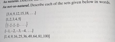 Describe each of the sets given below in words. {