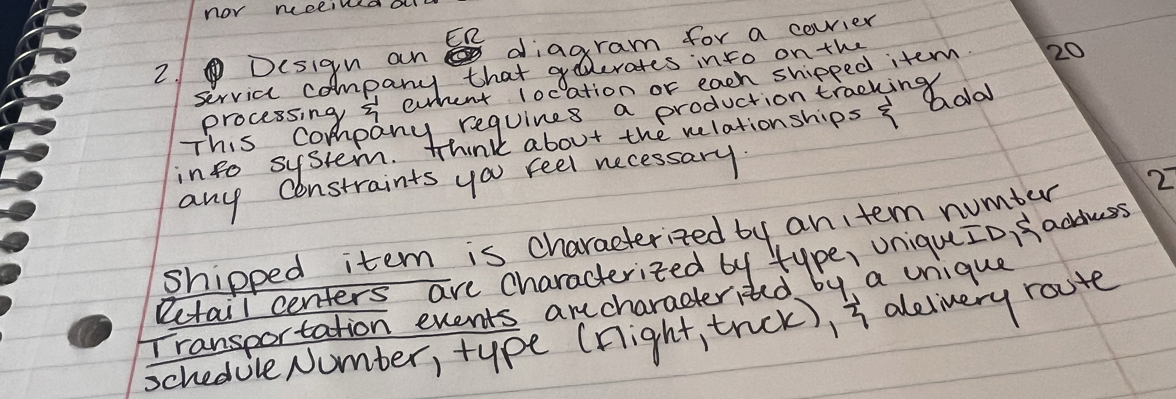 Design an ER diagram for a courier servia company