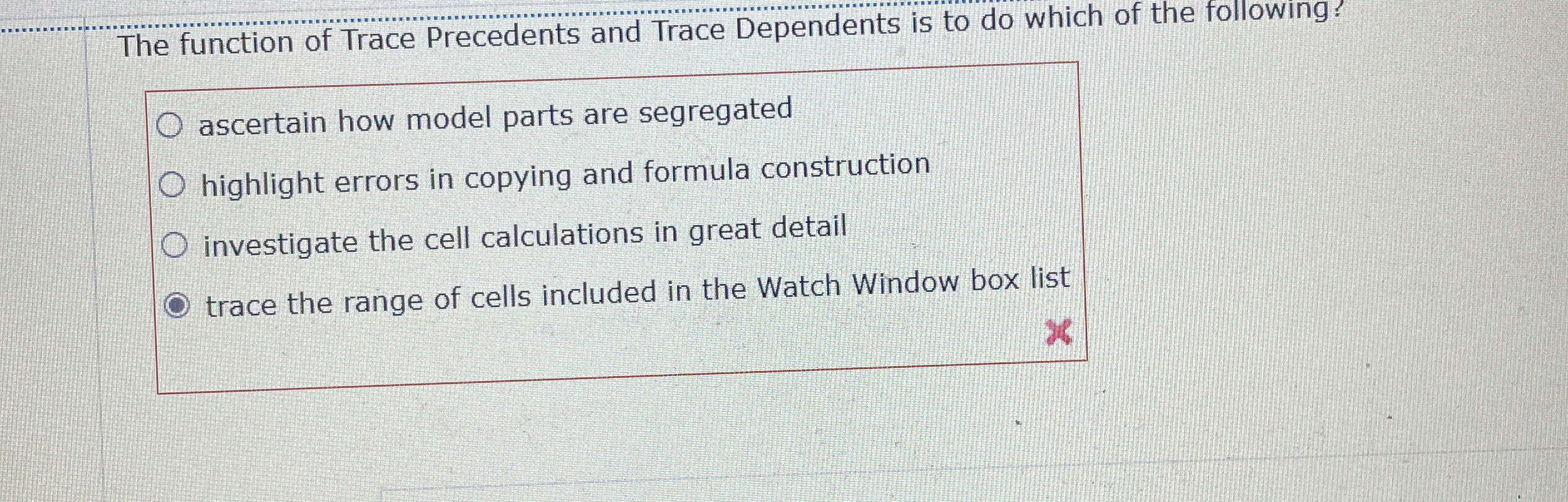 The function of Trace Precedents and Trace