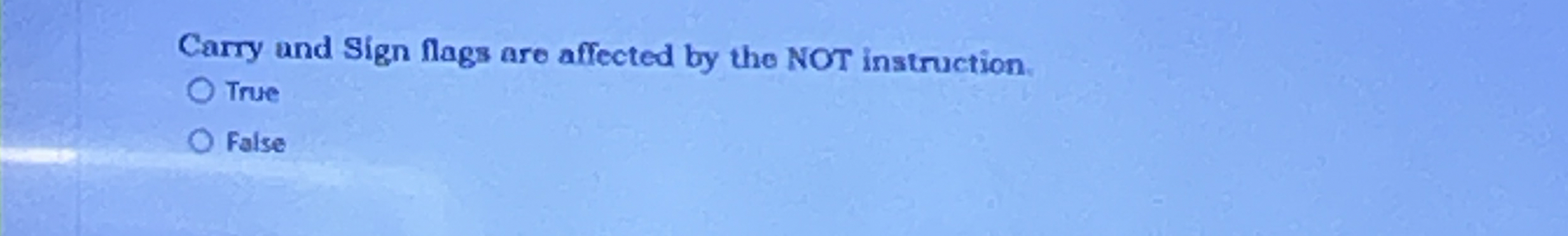 Carry und Sign flags are affected by the NOT