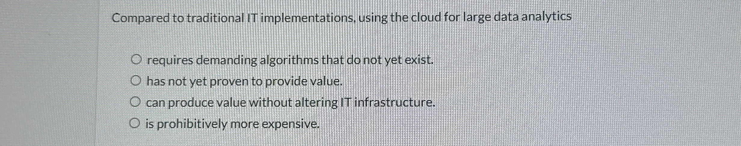 Compared to traditional IT implementations, using
