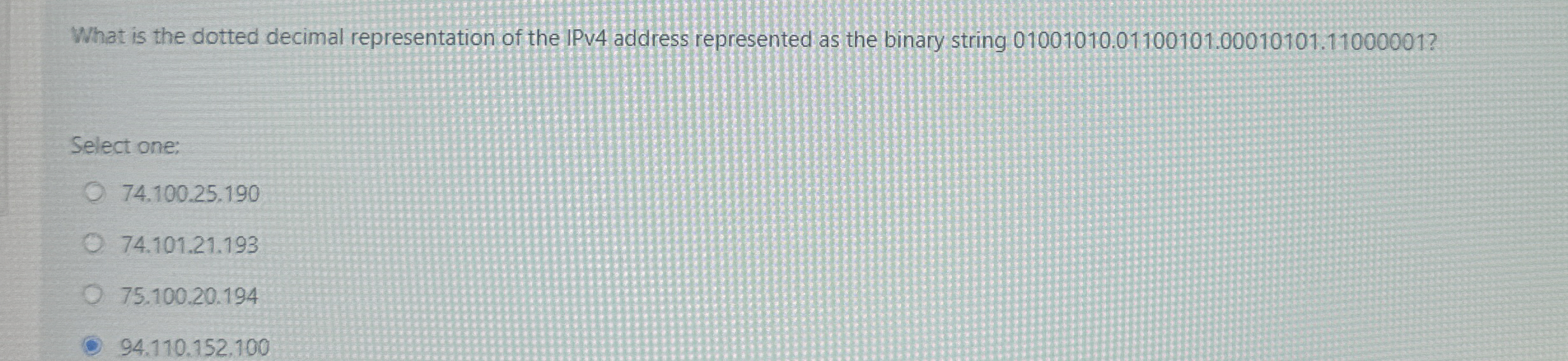 What is the dotted decimal representation of the