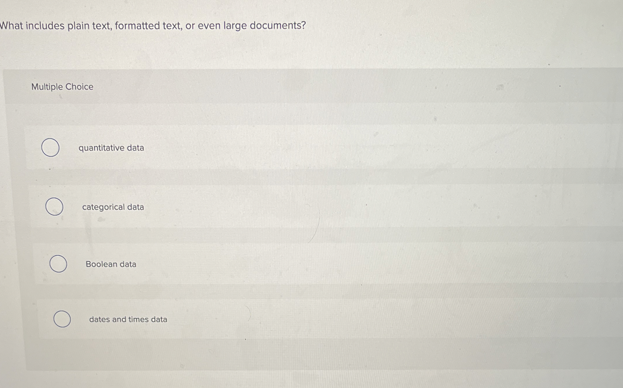 What includes plain text, formatted text, or even