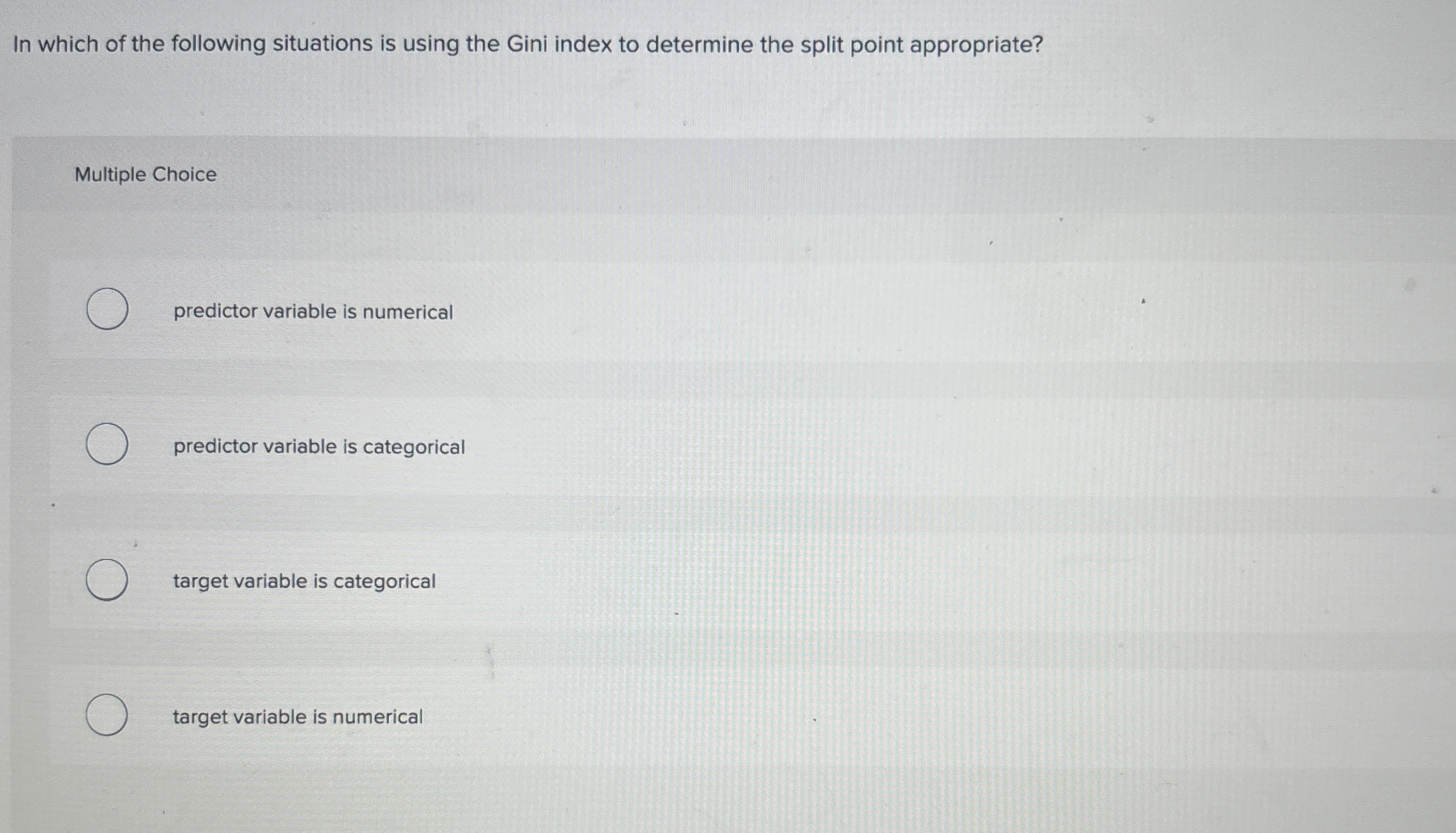 In which of the following situations is using the