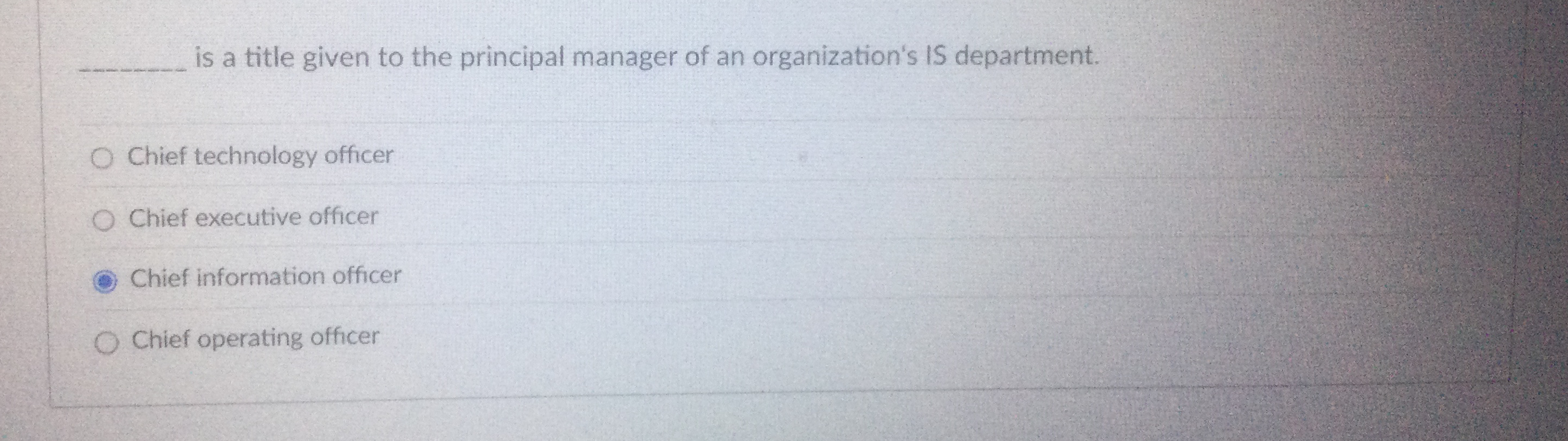 q , is a title given to the principal manager of