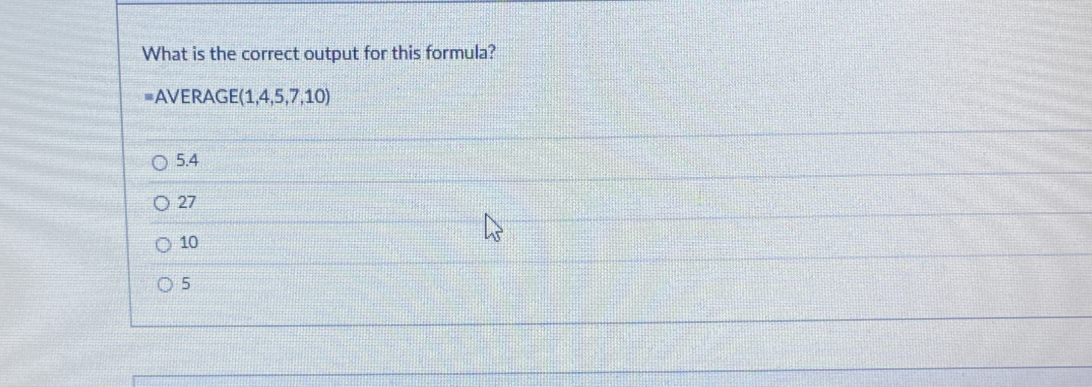 What is the correct output for this formula?