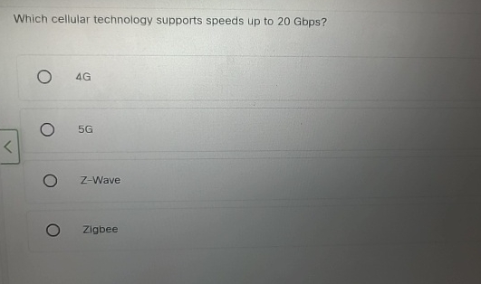 Which cellular technology supports speeds up to 2