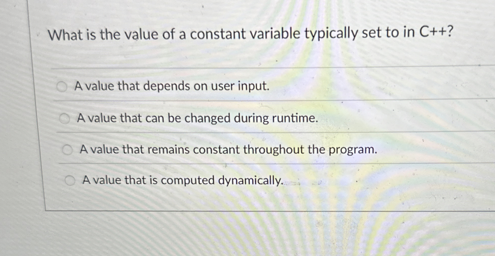 What is the value of a constant variable