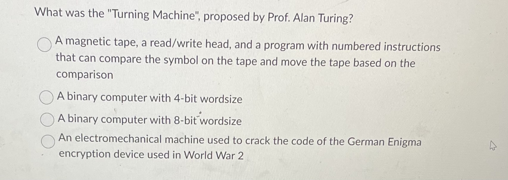 What was the "Turning Machine", proposed by Prof.