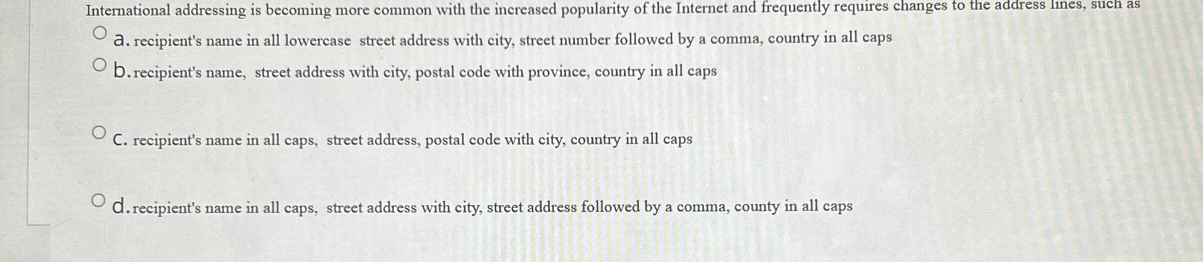 International addressing is becoming more common