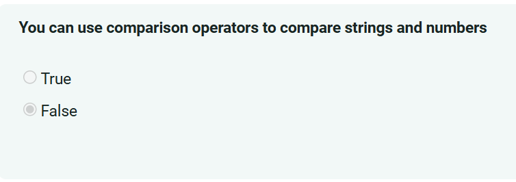 You can use comparison operators to compare