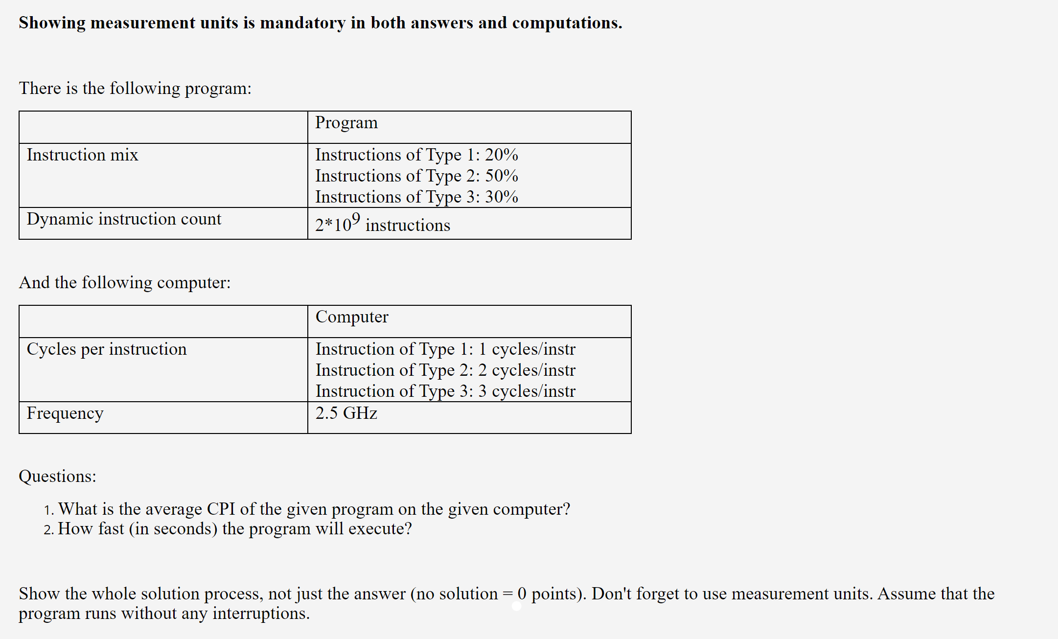 Showing measurement units is mandatory in both