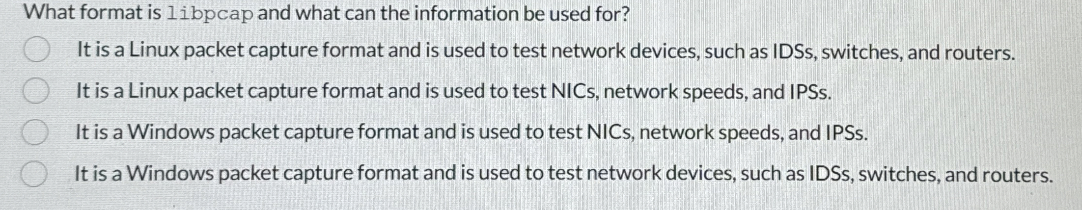 What format is libpcap and what can the