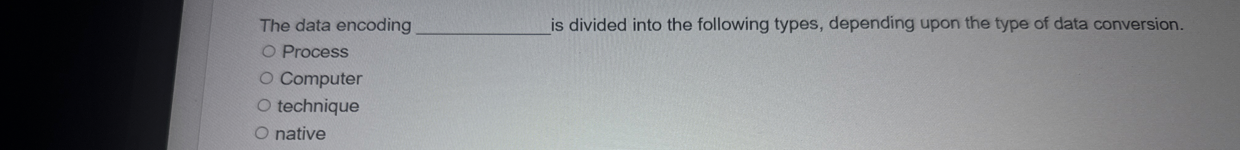 The data encoding is divided into the following