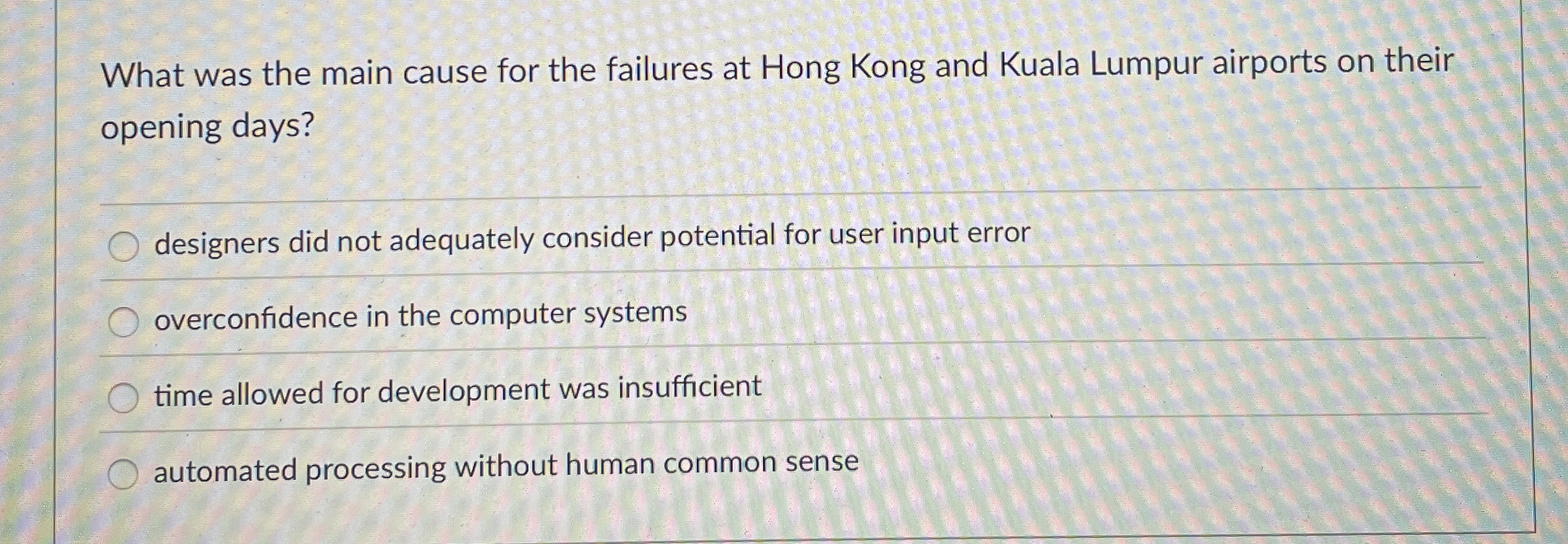What was the main cause for the failures at Hong