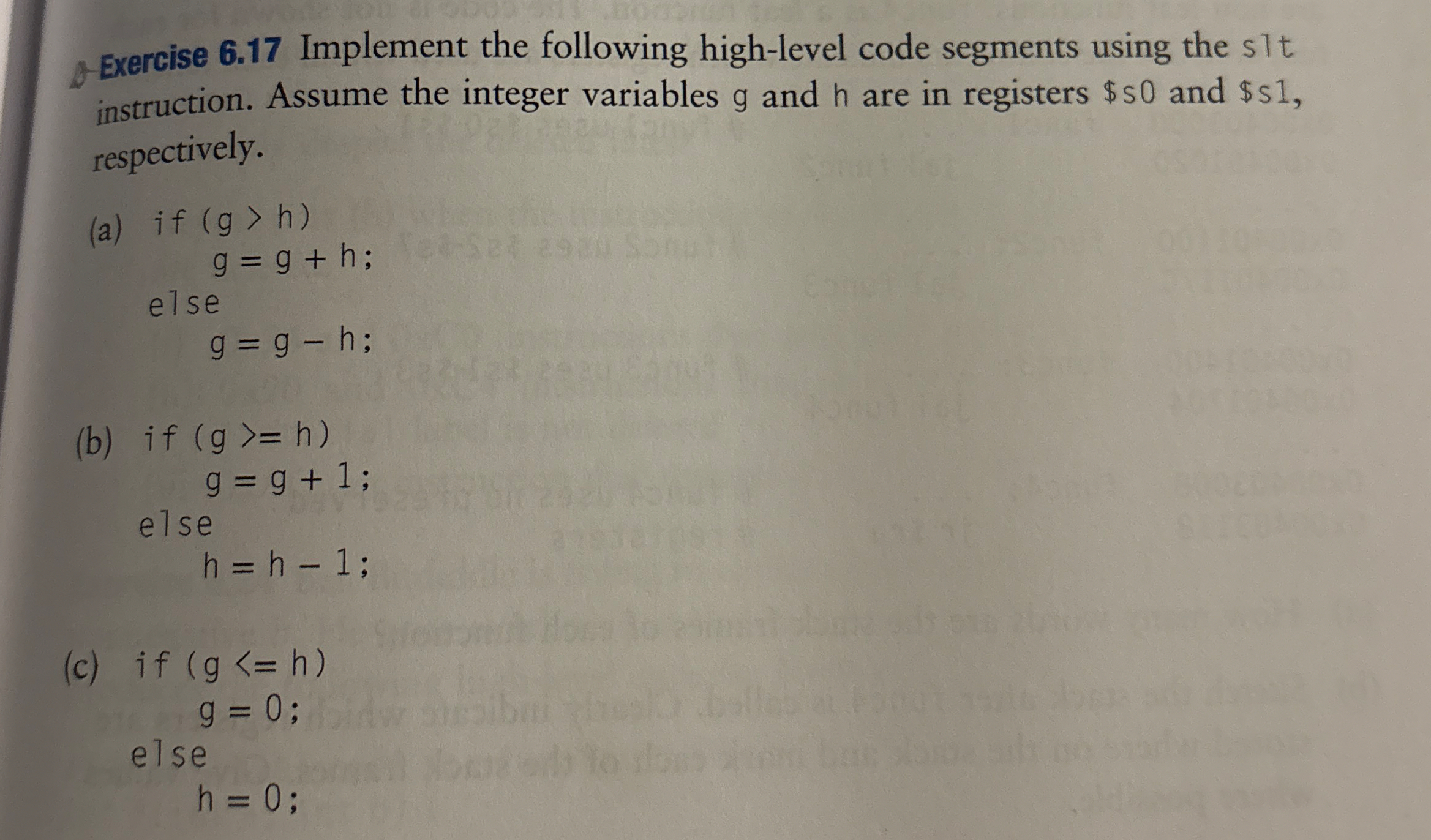 D Exercise 6 . 1 7 Implement the following high -