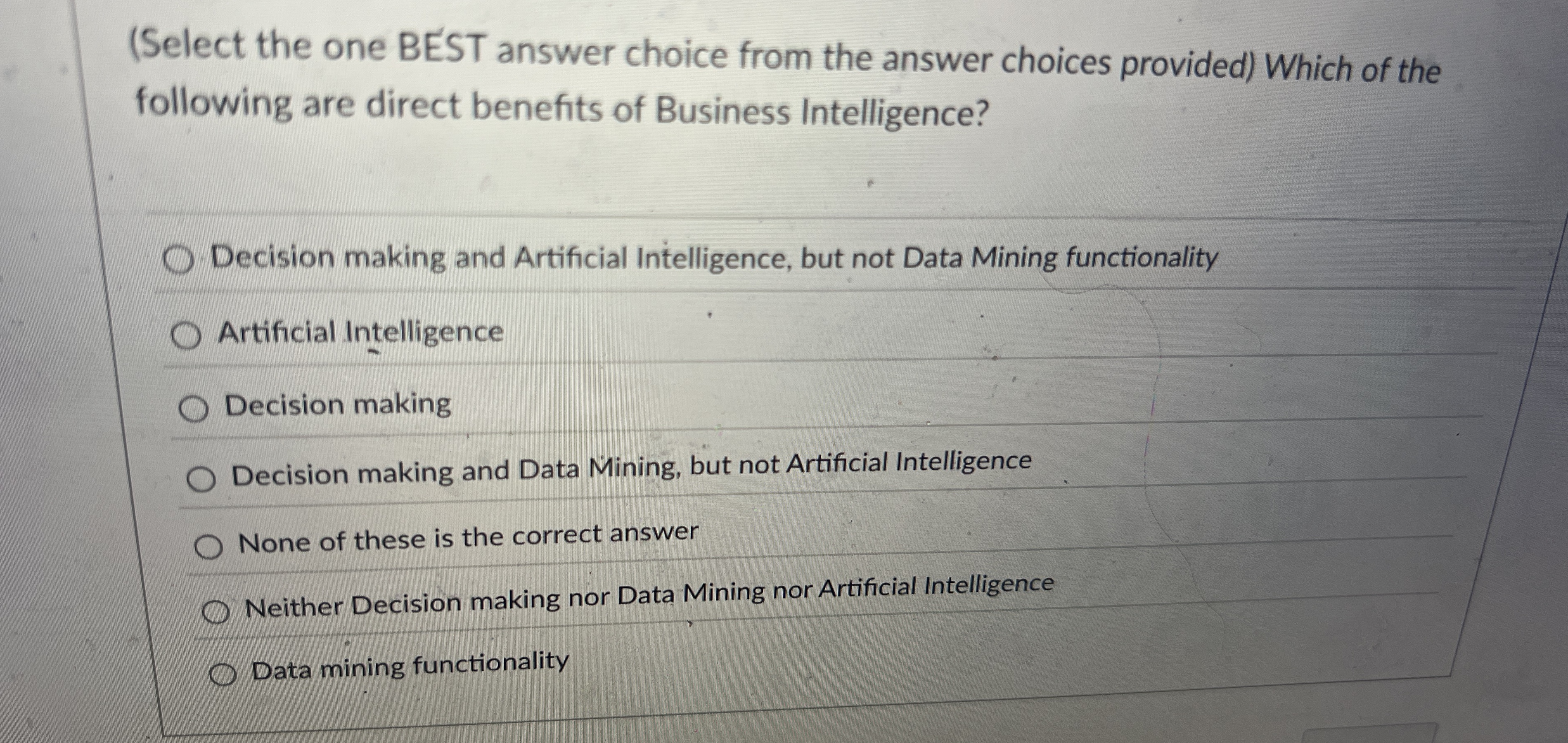 ( Select the one BEST answer choice from the