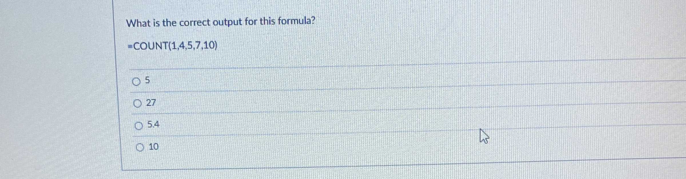 What is the correct output for this formula? =