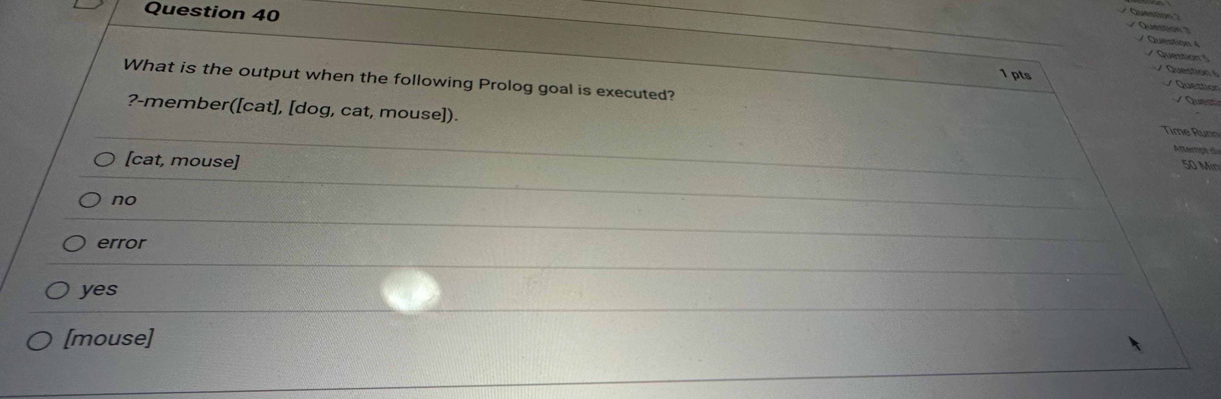 Question 4 0 What is the output when the