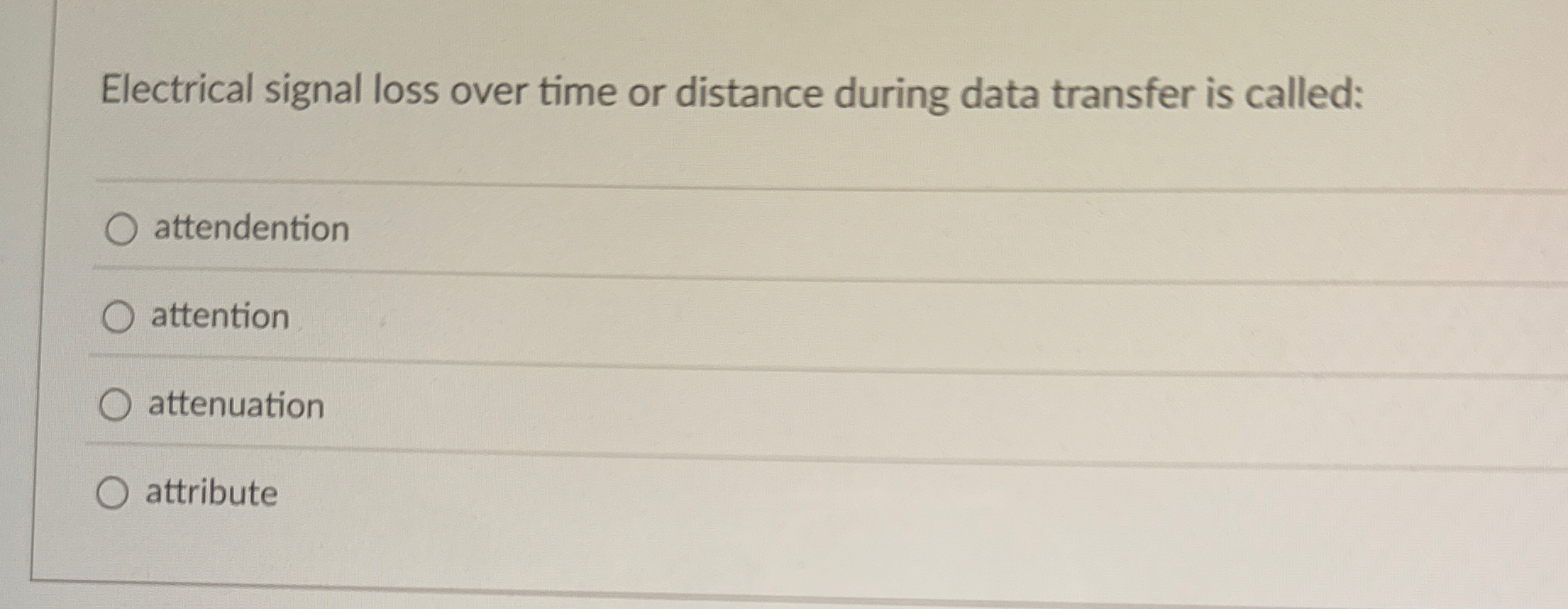 Electrical signal loss over time or distance