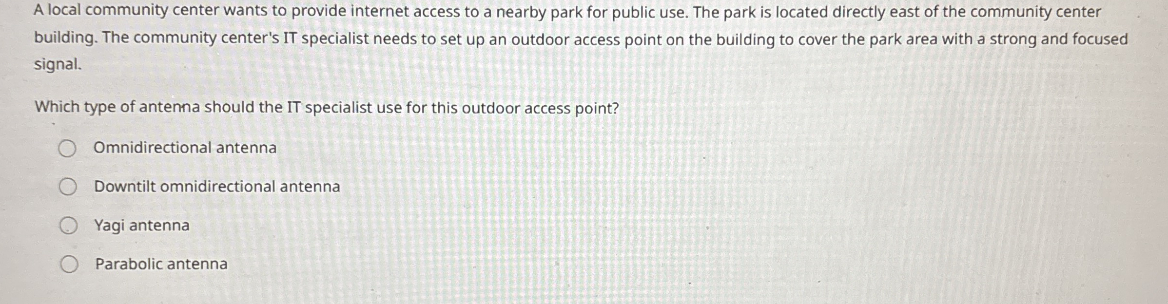 A local community center wants to provide