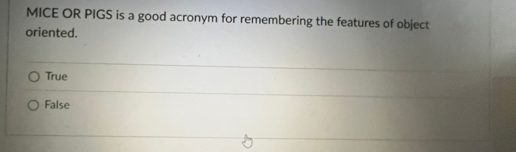 MICE OR PIGS is a good acronym for remembering