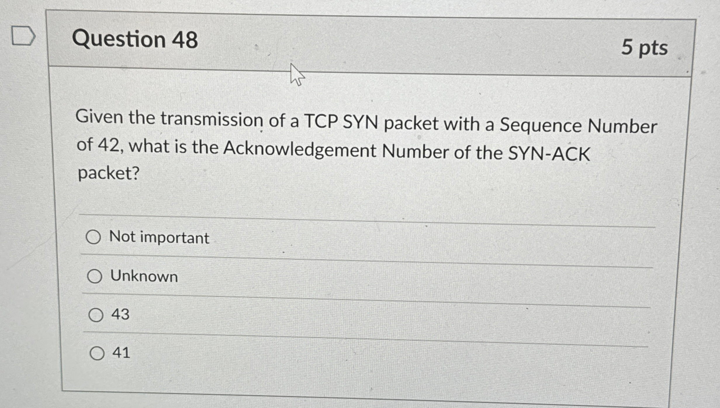 Question 4 8 5 pts Given the transmission of a