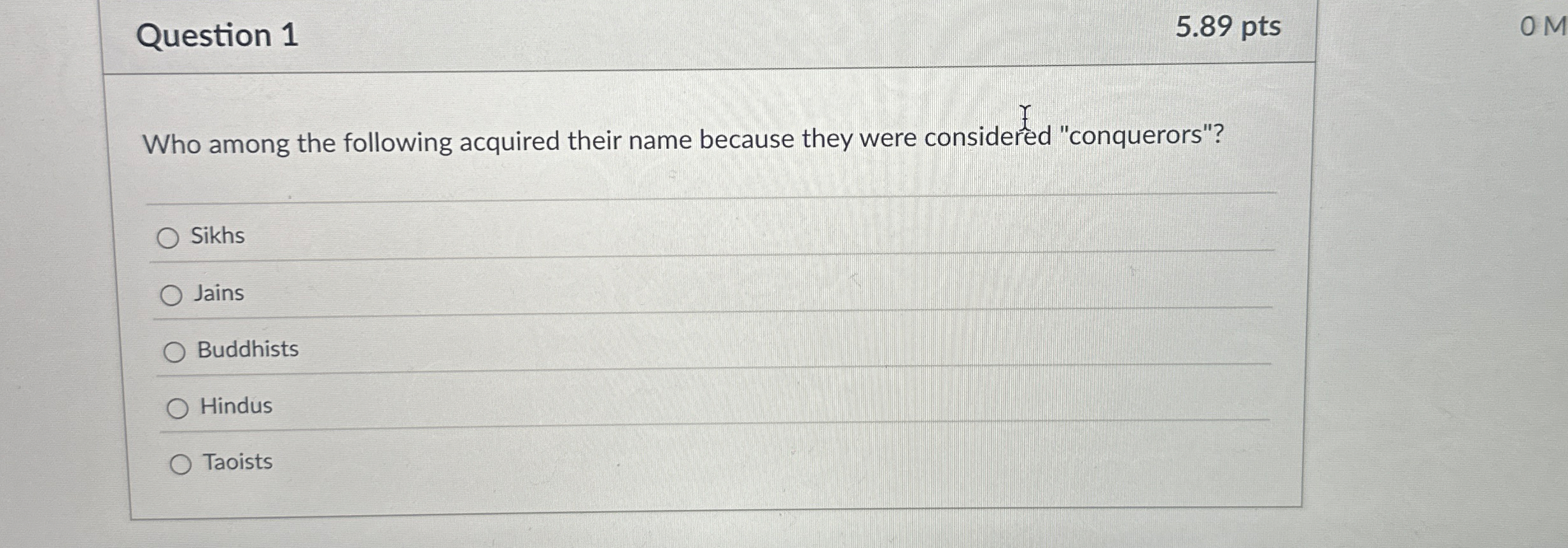 Question 1 5 . 8 9 pts Who among the following