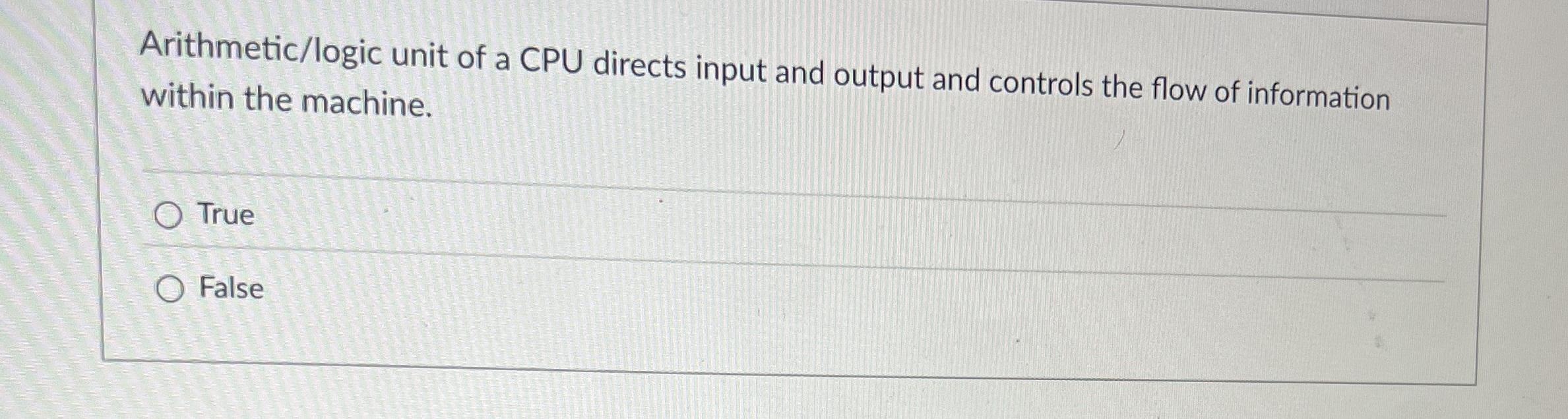 Arithmetic / logic unit of a CPU directs input