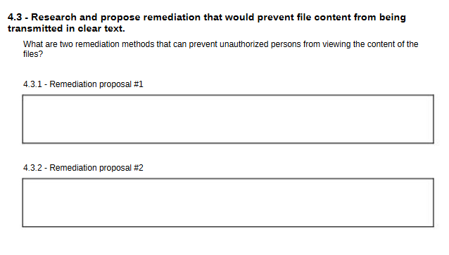 4 . 3 - Research and propose remediation that