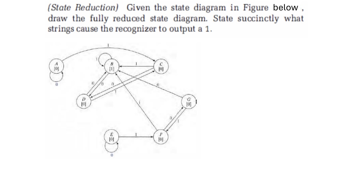 ( State Reduction ) Given the state diagram in