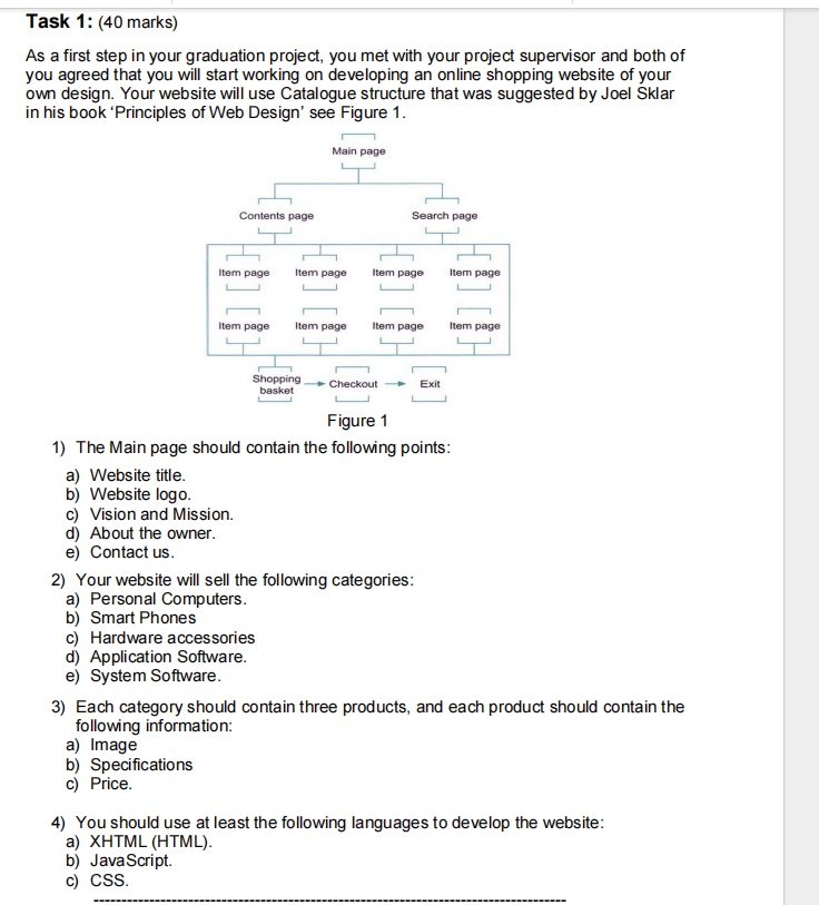 Write Code : Task 1 : ( 4 0 marks ) As a first