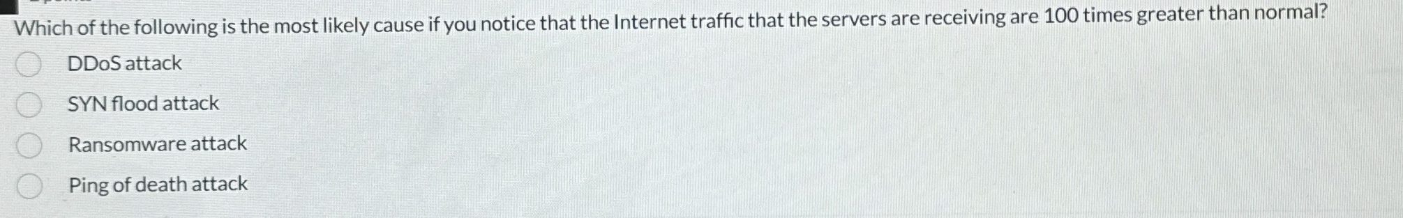 Which of the following is the most likely cause