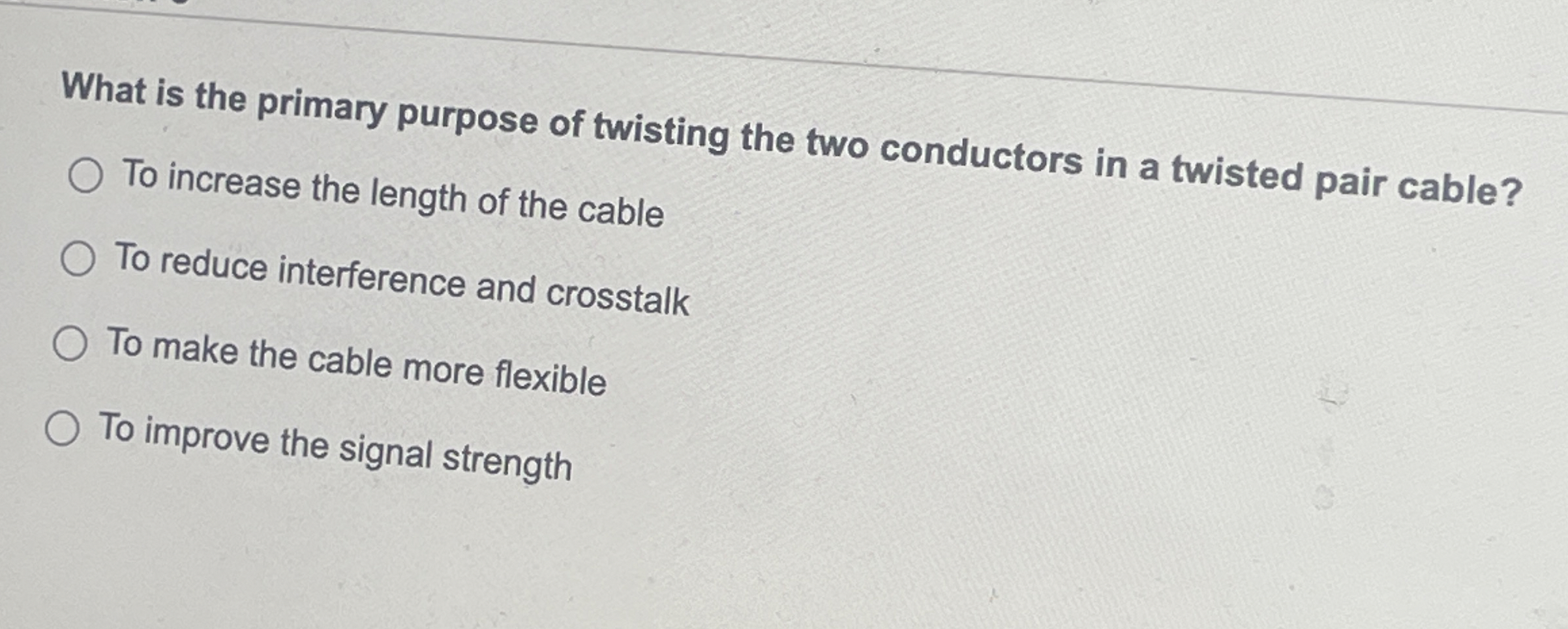 What is the primary purpose of twisting the two