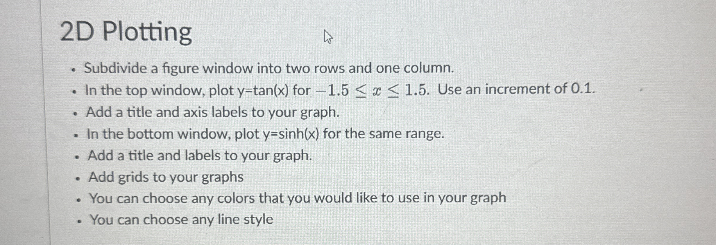 2 D Plotting Subdivide a figure window into two