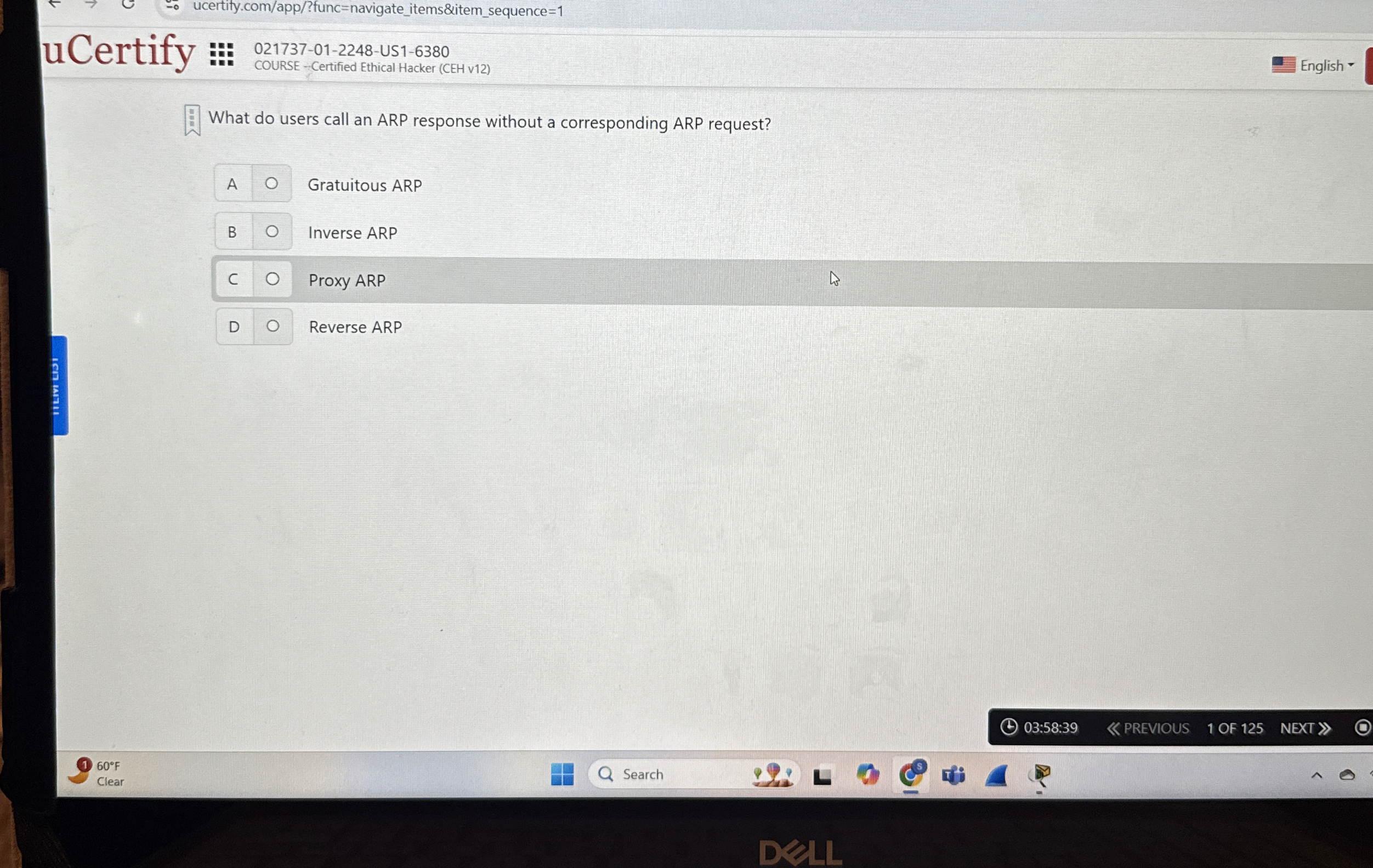 What do users call an ARP response without a