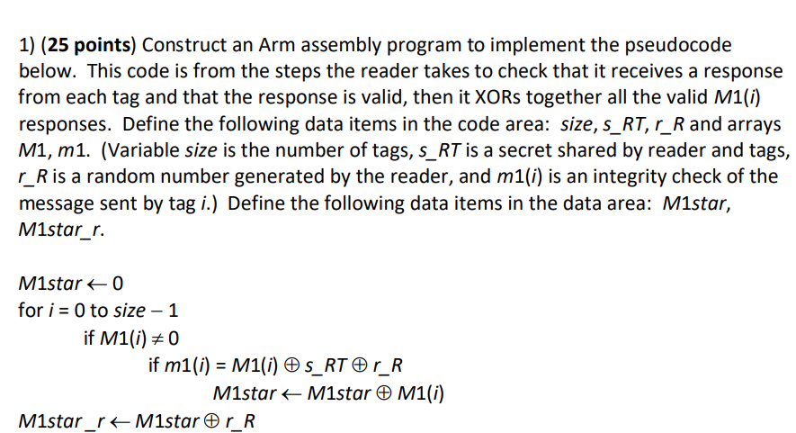 1 ) ( 2 5 points ) Construct an Arm assembly
