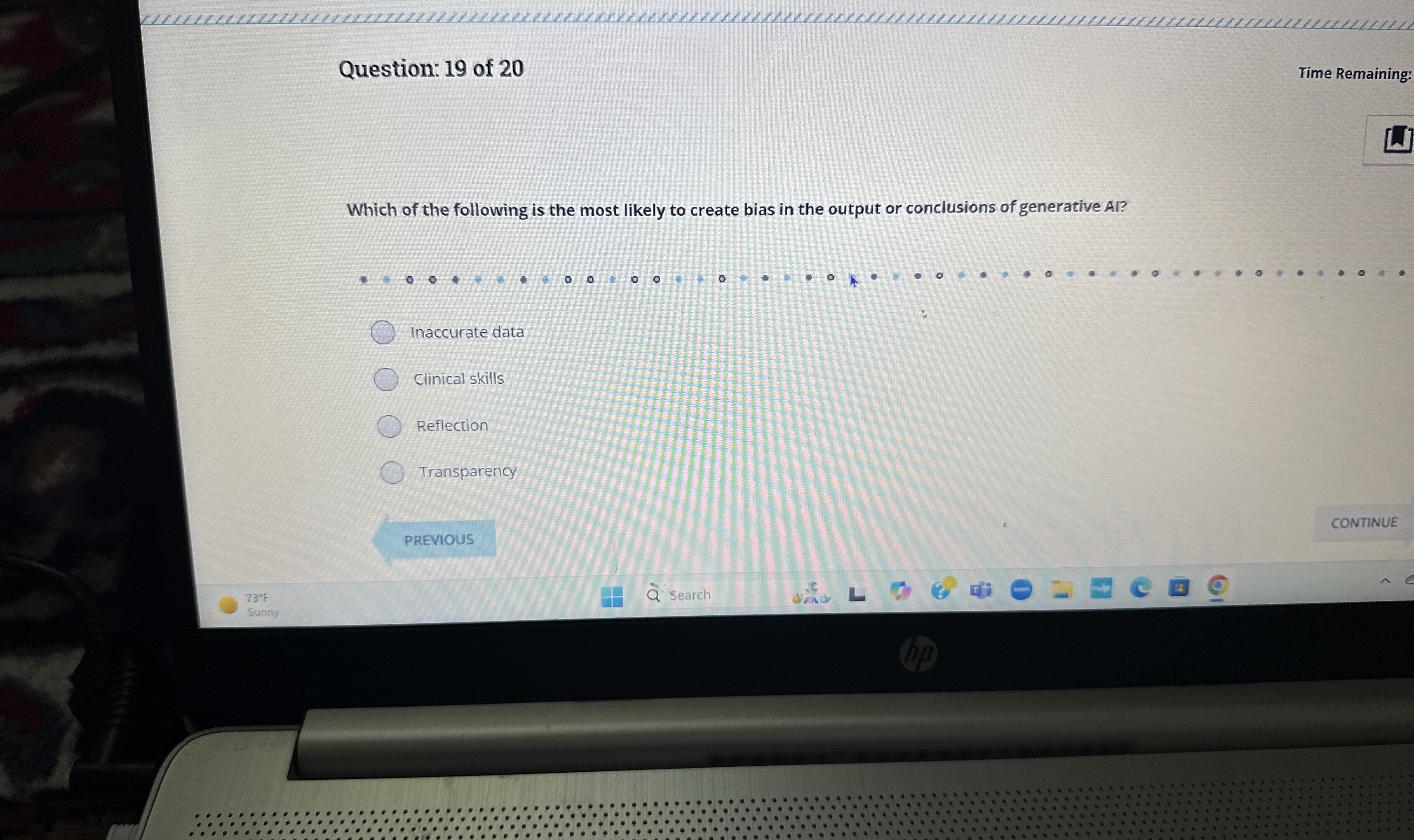 Question: 1 9 of 2 0 Which of the following is