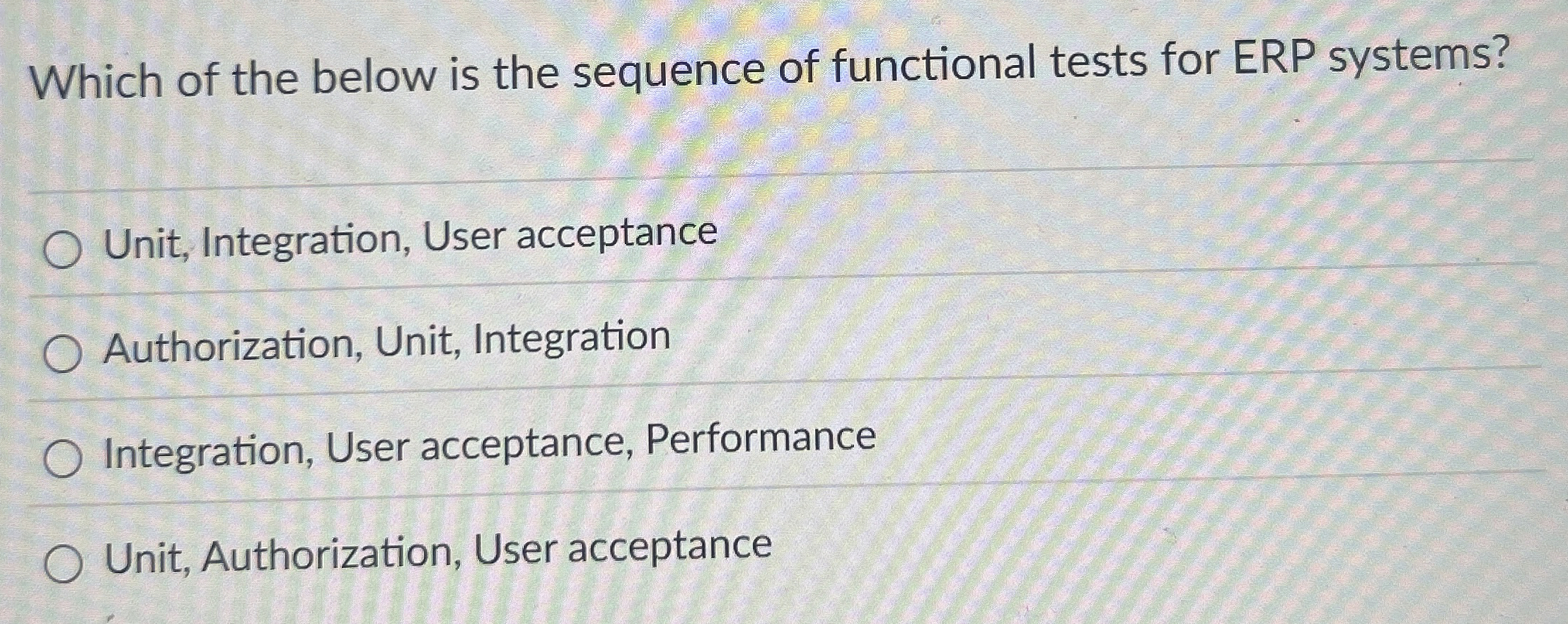 Which of the below is the sequence of functional