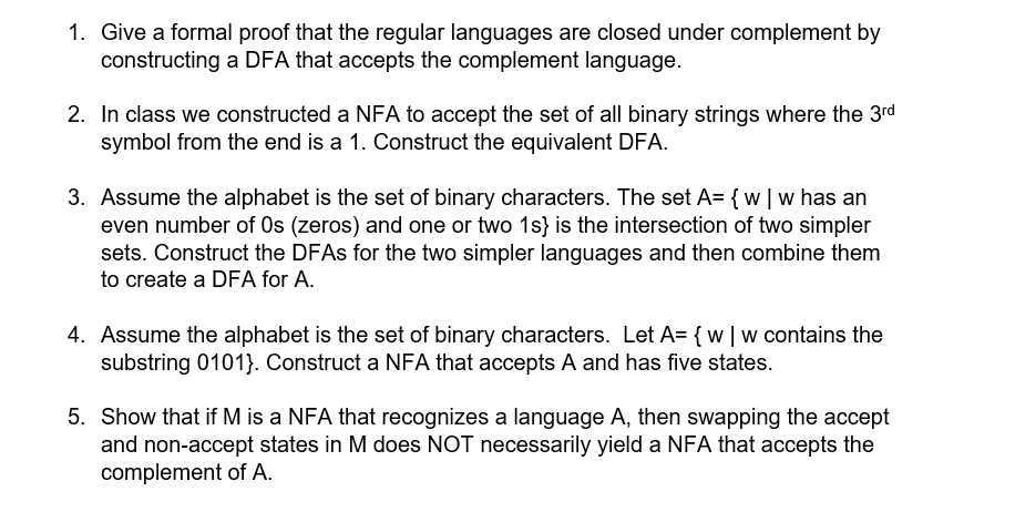 Give a formal proof that the regular languages