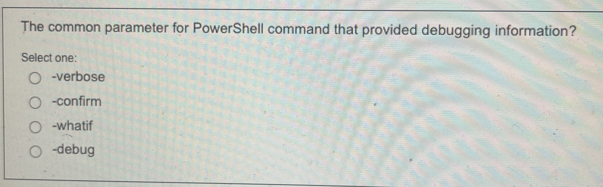 The common parameter for PowerShell command that