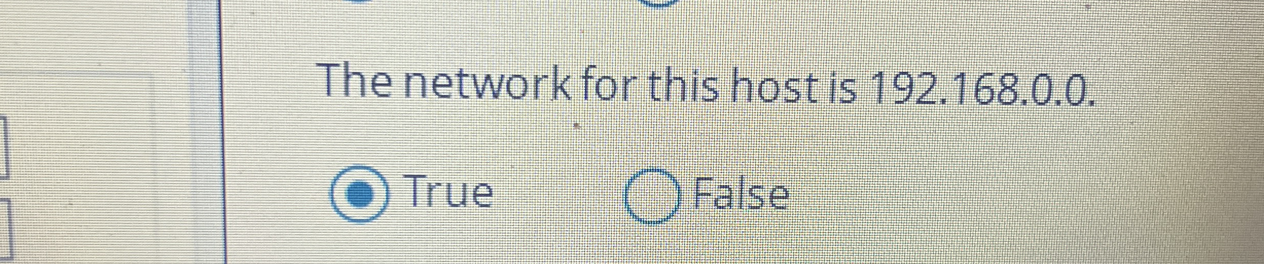 The network for this host is 1 9 2 . 1 6 8 . 0 .