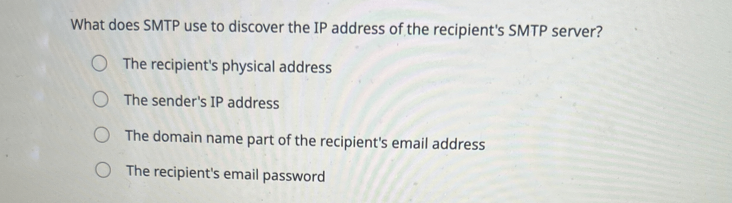 What does SMTP use to discover the IP address of