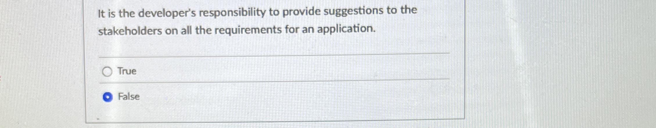 It is the developer's responsibility to provide
