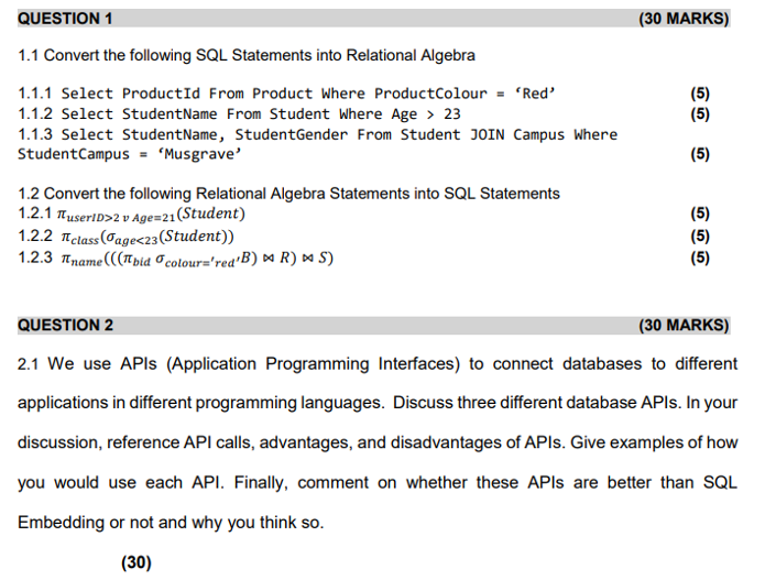 QUESTION 1 1 . 1 Convert the following SQL