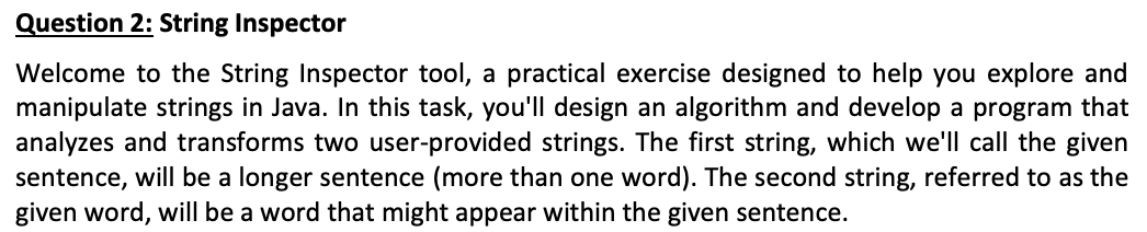 Solve program in Java: Welcome to the String