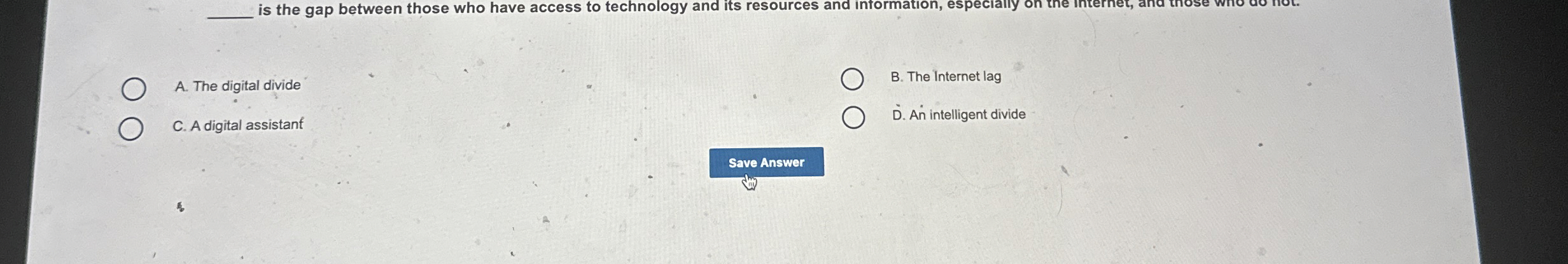 is the gap between those who have access to